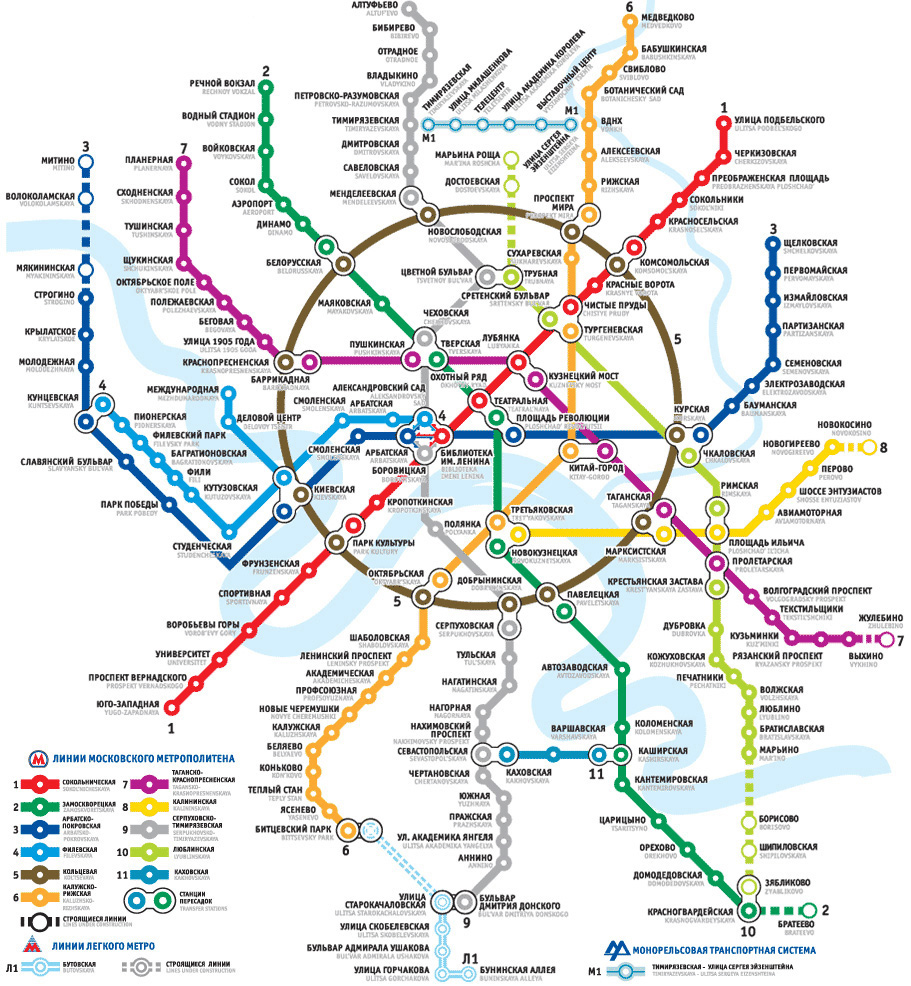 карта москвы схема метро москвы